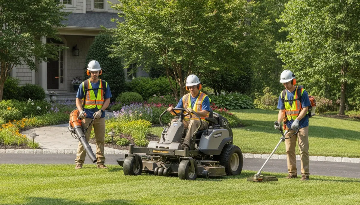 Miami, FL tree trimming team maintaining healthy turf for lawn service customers