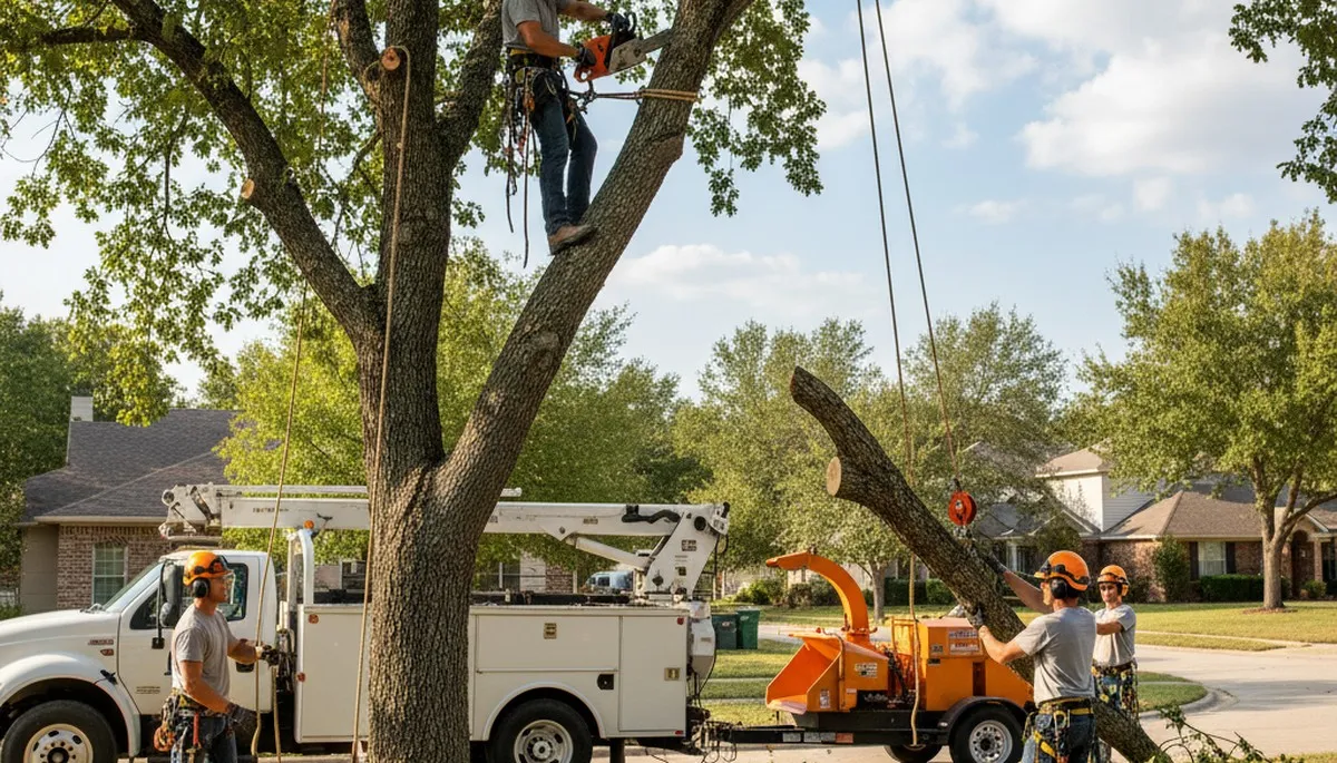 Miami, FL tree trimming crew pruning a healthy tree for safer, neater property care